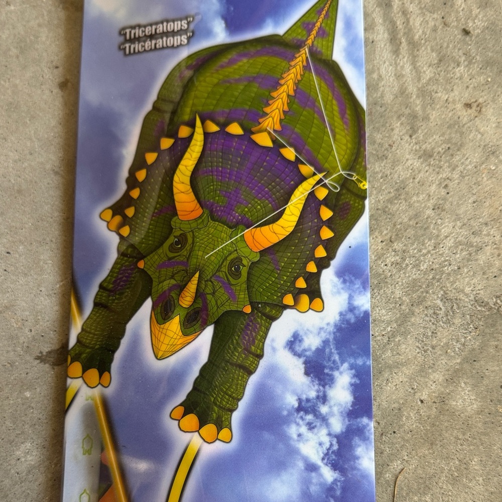 NWT DinoKite, 36-inch Triceratops kite.